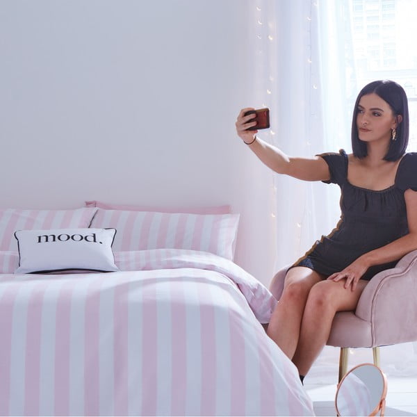 Biele/ružové obliečky na jednolôžko 135x200 cm Stripe Tease – Sassy B-image-4