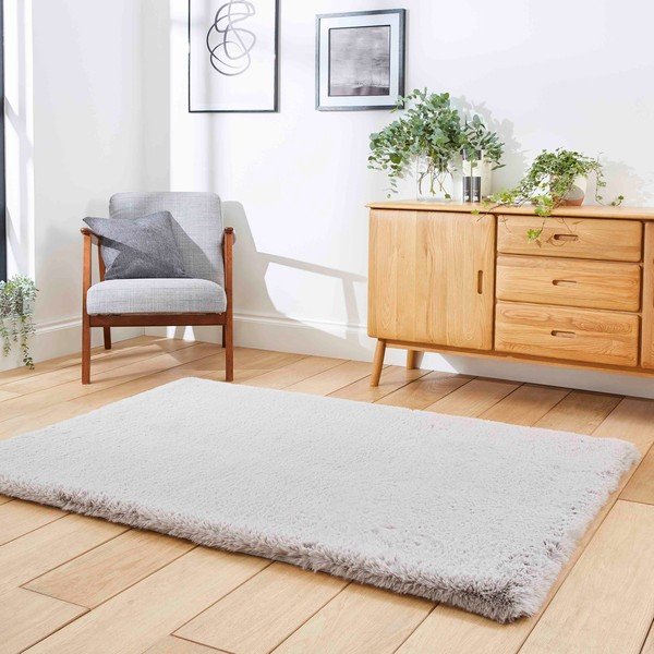 Svetlosivý koberec 150x230 cm Super Teddy – Think Rugs-image-2