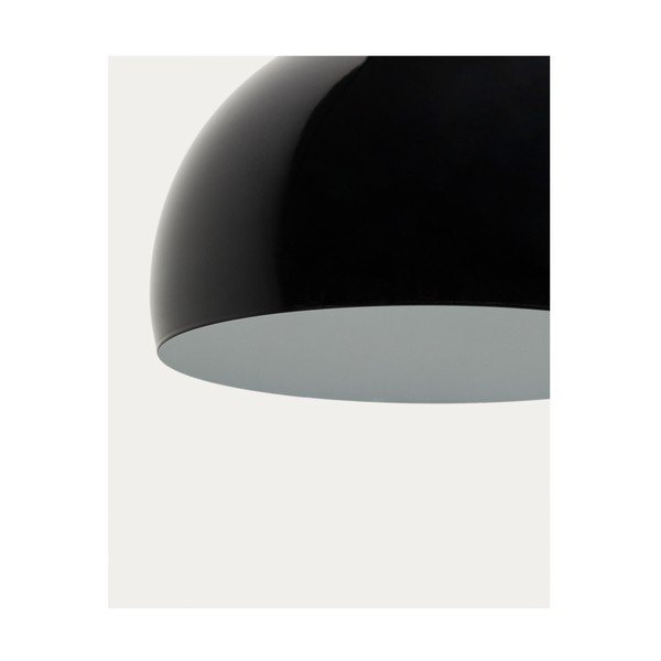 Čierna stojacia lampa s kovovým tienidlom (výška  160 cm) Madali – Kave Home-image-2