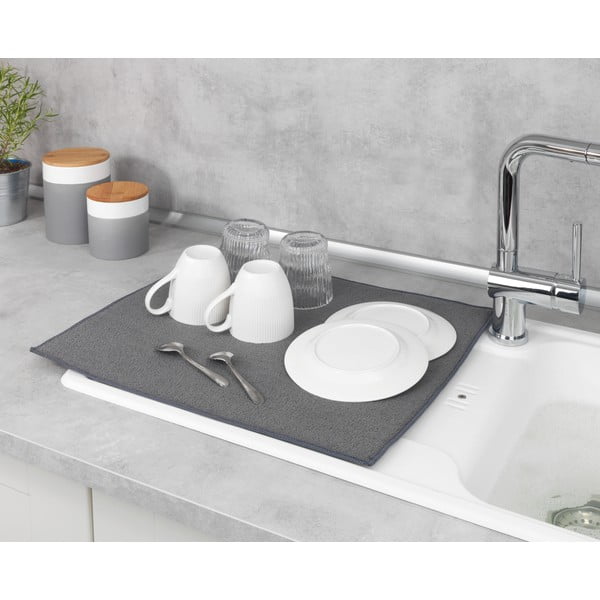 Sivá absorpčná podložka na umytý riad Wenko Miko-image-1