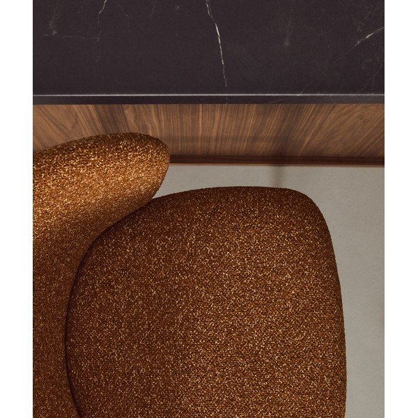 Čalúnená barová stolička v terakotovej farbe (výška sedadla 75 cm) Ciselia – Kave Home-image-2