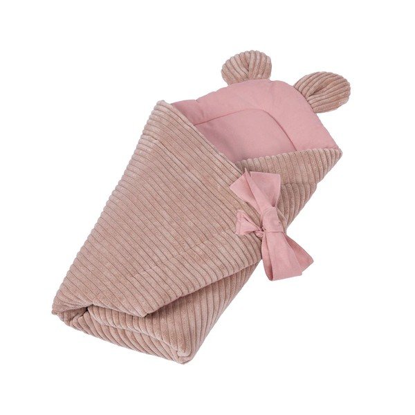 Ružová menčestrová detská zavinovačka 35x65 cm – Meowbaby-image-1