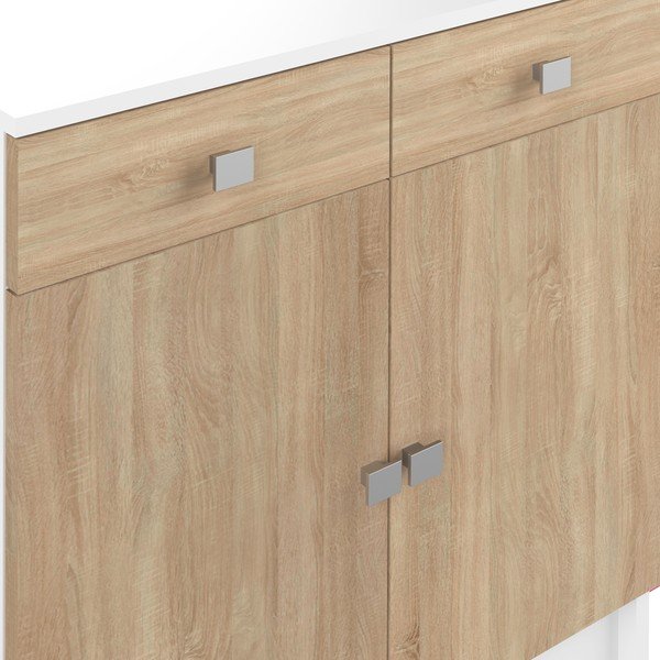 Biela nízka kúpeľňová skrinka v dekore duba 60x82 cm Combi - TemaHome -image-1