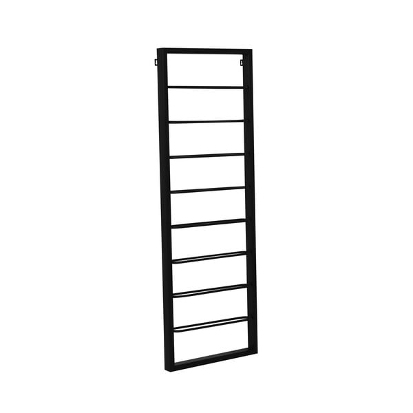 Čierny nástenný kovový regál na víno 42x120x6 cm Macaben – Light & Living-image-3