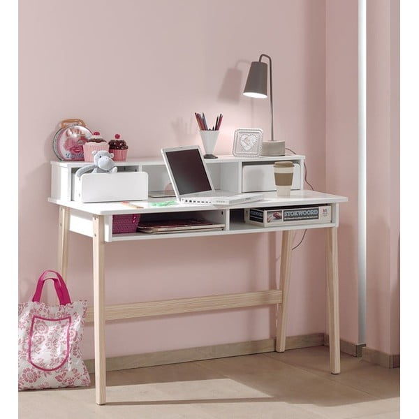 Biely detský písací stôl Vipack Kiddy-image-1