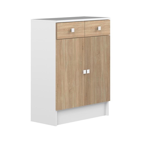 Biela nízka kúpeľňová skrinka v dekore duba 60x82 cm Combi - TemaHome -image-2