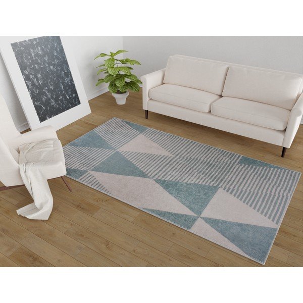 Modrý umývateľný behúň 80x200 cm – Vitaus-image-1