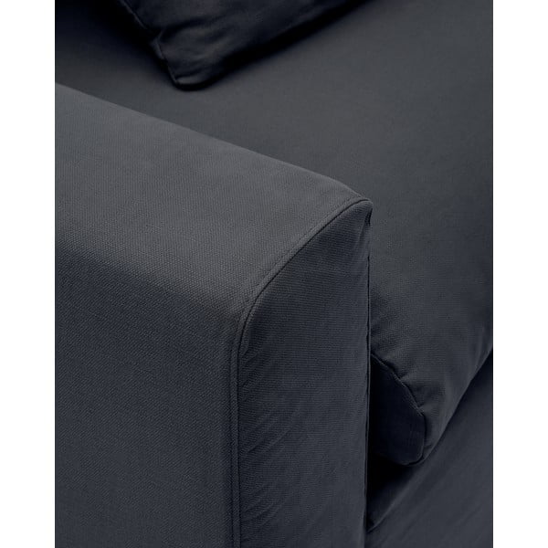 Antracitová ľanová pohovka 340 cm Nora – Kave Home-image-3