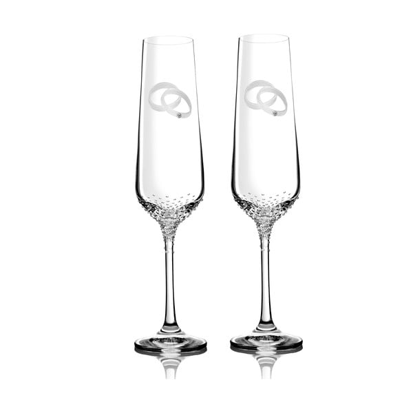 Sada 2 pohárov na šampanské Mania so Swarovski Elements v luxusnom balení