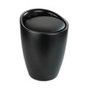 Čierna kúpeľňová stolička s vyberateľným košom na bielizeň Wenko Candy