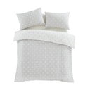 Biele/sivé flanelové obliečky na jednolôžko 135x200 cm Polka Dot – Catherine Lansfield