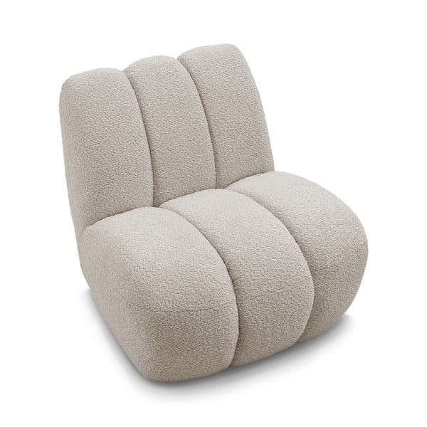 Béžové kreslo z textílie buklé Janissaire – Bobochic Paris-image-4