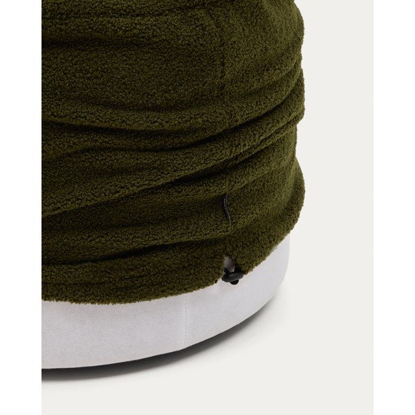 Zelený taburet z textílie buklé Kaeli – Kave Home-image-2