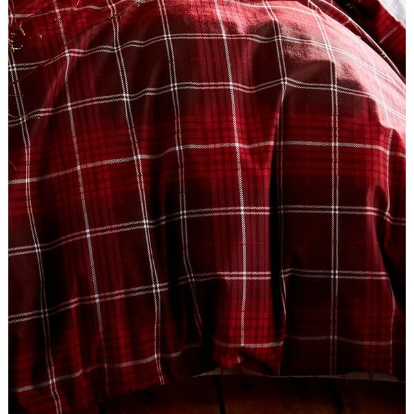 Červené bavlnené obliečky Catherine Lansfield Brushed Tartan, 200 x 200 cm-image-3