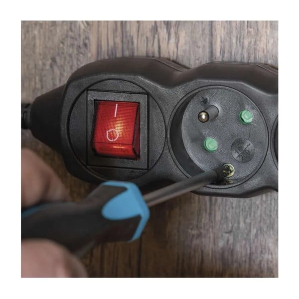 Černý predlžovací kábel s 3 zásuvkami a vypínačom EMOS, 3m-image-1