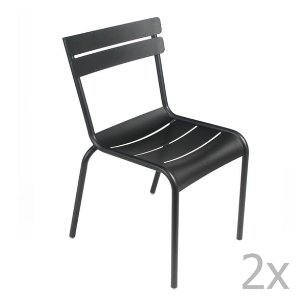 Sada 2 čiernych stoličiek Fermob Luxembourg