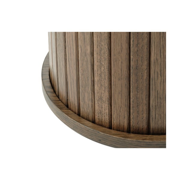 Okrúhly odkladací stolík v dekore duba ø 50 cm Nola – Unique Furniture-image-2