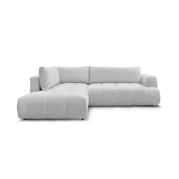 Svetlosivá rozkladacia/s úložným priestorom rohová pohovka (ľavý roh/do L) Fuji – Bobochic Paris