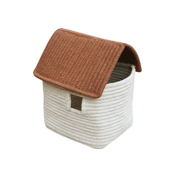 Krémový látkový detský kôš na hračky 22x22x34 cm House Toffee – Lorena Canals-image-3