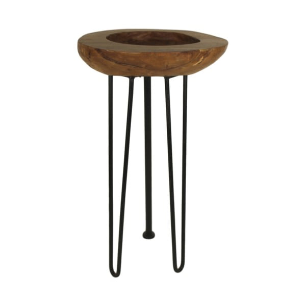 Odkladací stolík s miskou z teakového dreva HSM Collection Bowl, výška 70 cm