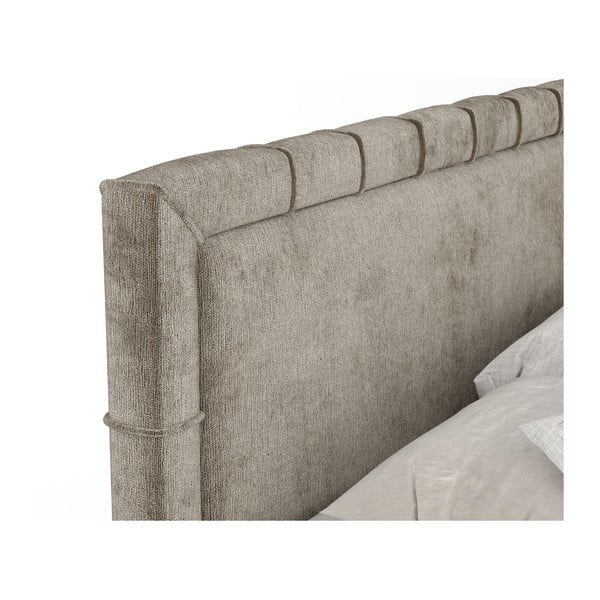 Béžová boxspring posteľ s úložným priestorom 160x200 cm Voyage – Maison de Rêve-image-3