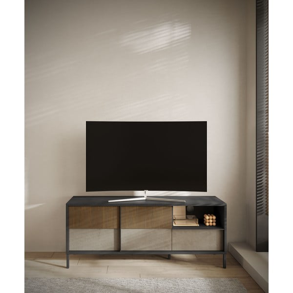 Antracitovo-svetlohnedý TV stolík 156x57 cm Amalia – Marckeric-image-1
