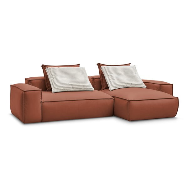 Tmavohnedá rohová pohovka z imitácie kože (variabilná) Boheme – Bobochic Paris-image-3