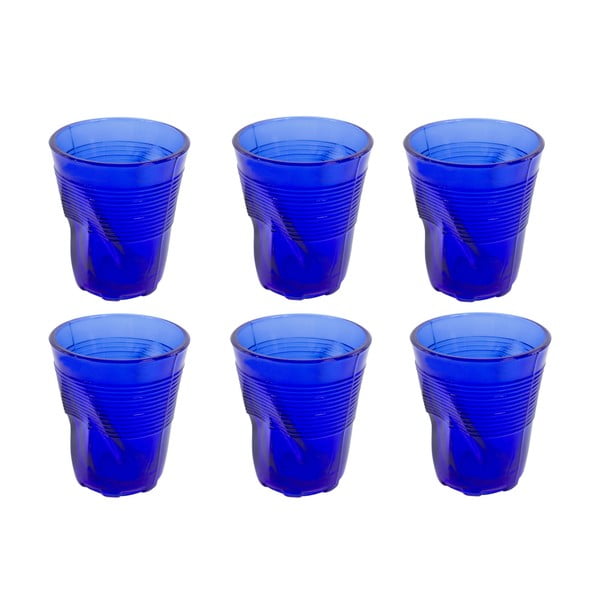 Sada 6 modrých pohárov Kaleidos, 225 ml

