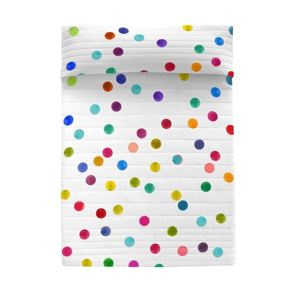 Biely bavlnený prešívaný pléd 180x260 cm Confetti – Happy Friday