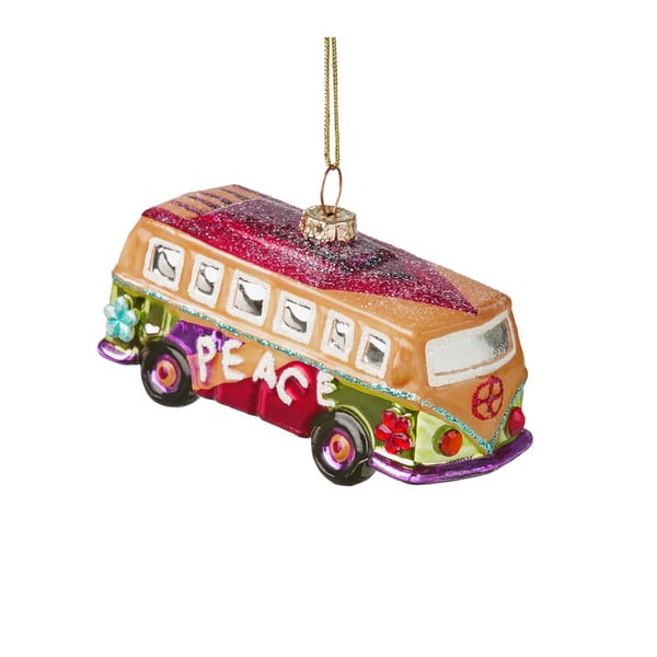 Vianočná závesná ozdoba zo skla Butlers Hippie Autobus