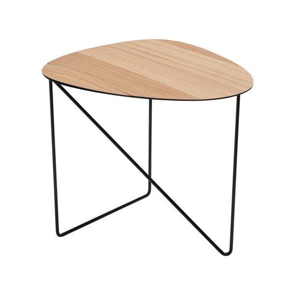 Kovový konferenčný stolík v prírodnej farbe 44x50 cm Curve L Wood – LIND DNA