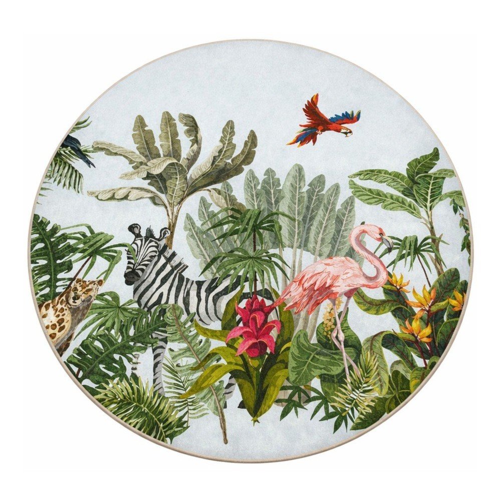 Prateľný detský koberec ø100 cm Jungle – Mila Home