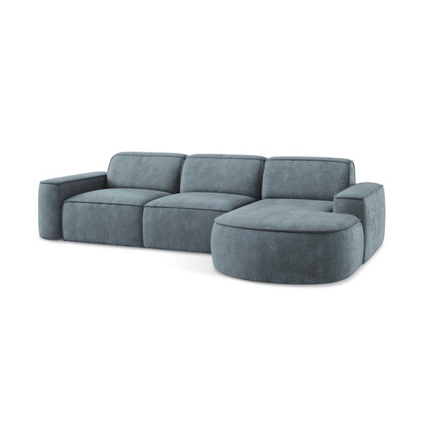 Sivomodrá ženilková rohová pohovka (pravý roh/s leňoškou) Omao – Makamii-image-4