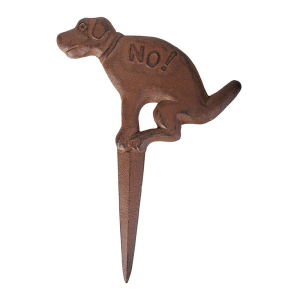 Hnedá liatinová zapichovacia ceduľka s motívom psa Esschert Design