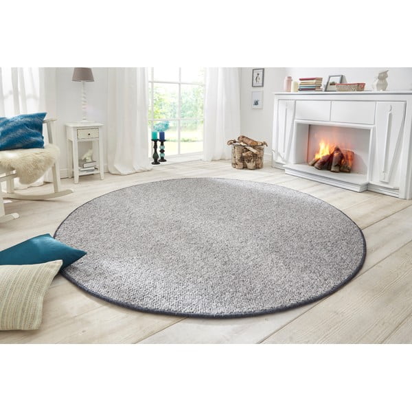 Sivý okrúhly koberec ø 133 cm Wolly – BT Carpet-image-1