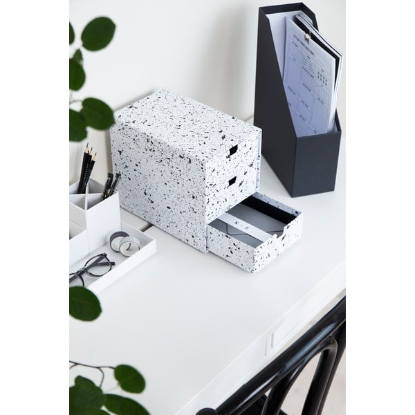 Čierno-biely zásuvkový box s 3 zásuvkami Bigso Box of Sweden Ingrid-image-1