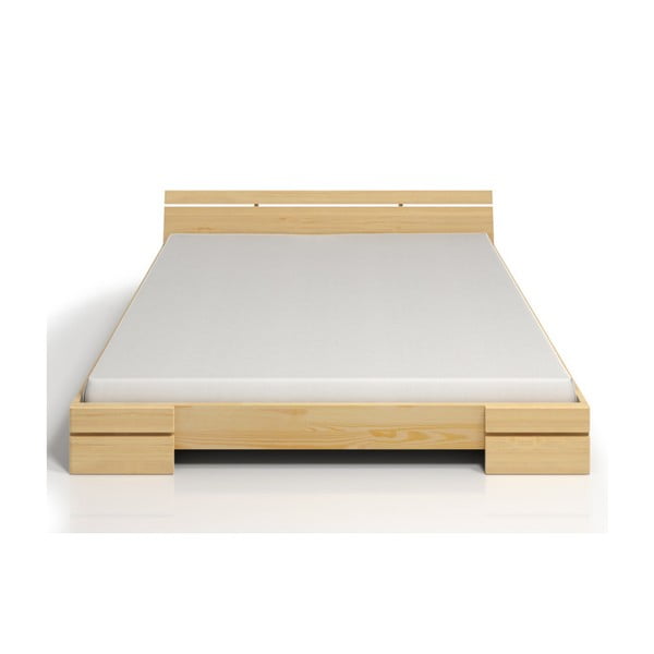 Dvojlôžková posteľ z borovicového dreva s úložným priestorom SKANDICA Sparta Maxi, 160 × 200 cm