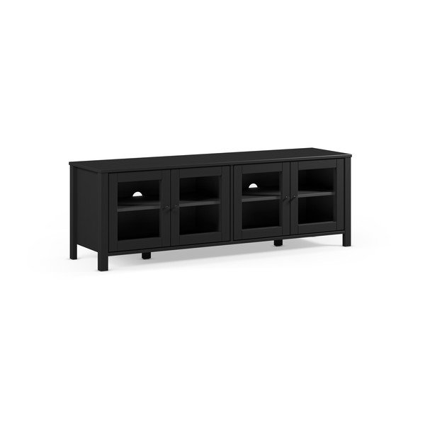 Čierny TV stolík z borovicového dreva 150x50x40 cm Alessandra – Marckeric