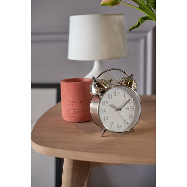 Budík v kovovej striebornej farbe Karlsson Mr. White-image-1