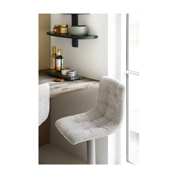 Svetlosivé čalúnené barové stoličky v súprave s nastaviteľnou výškou/otočné 2 ks (výška sedadla 63 cm) Middelfart – House Nordic-image-3