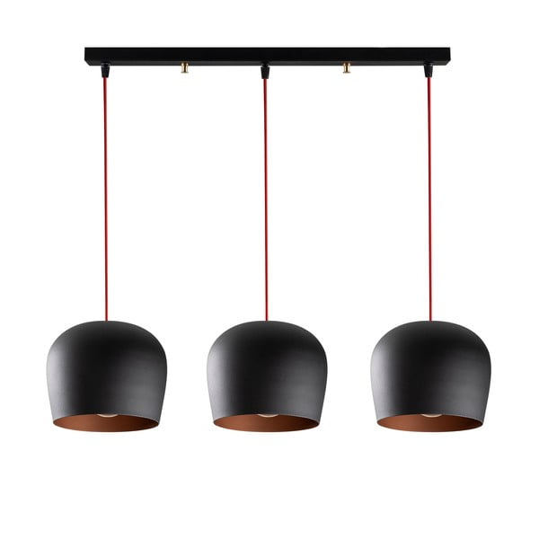 Čierne závesné svietidlo s kovovým tienidlom Berceste – Opviq lights-image-4