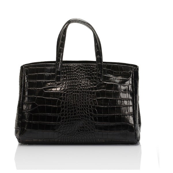 Čierna kožená kabelka Lisa Minardi Brassa