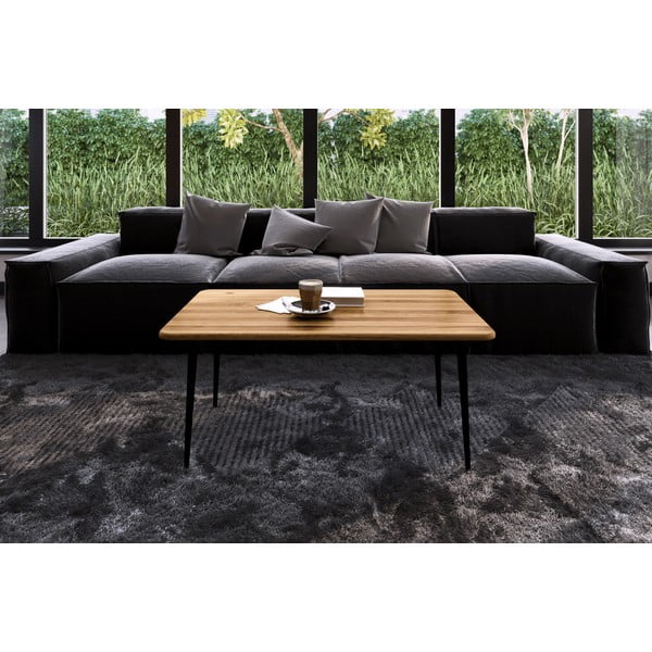 Konferenčný stolík z dubového dreva v prírodnej farbe 90x90 cm Kula - The Beds-image-4