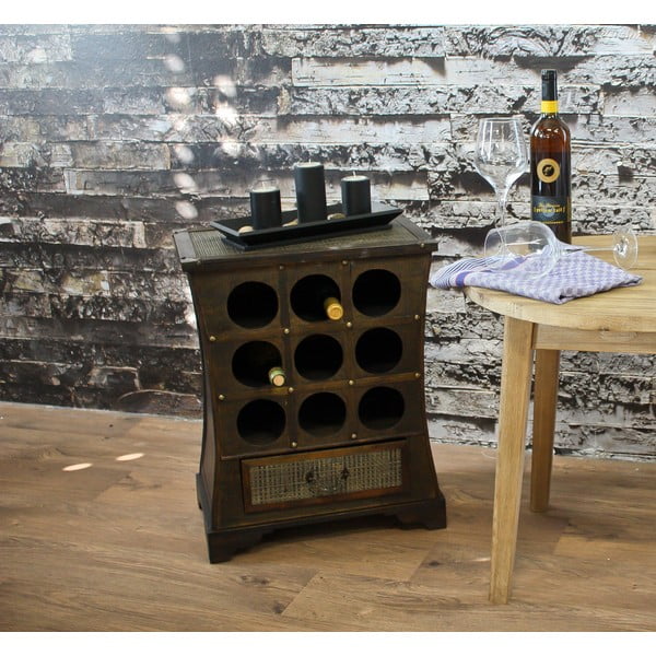 Hnedá vinotéka na 9 fliaš, 46x58 cm – Deco Pleasure-image-1