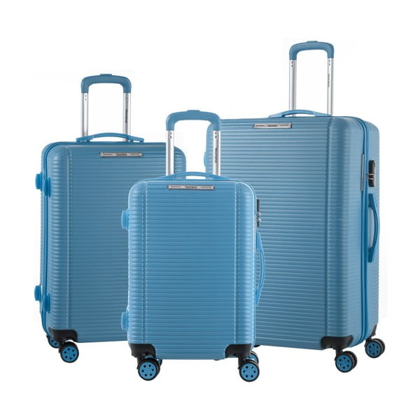 Sada 3 modrých cestovných kufrov na kolieskach Murano Vivienne