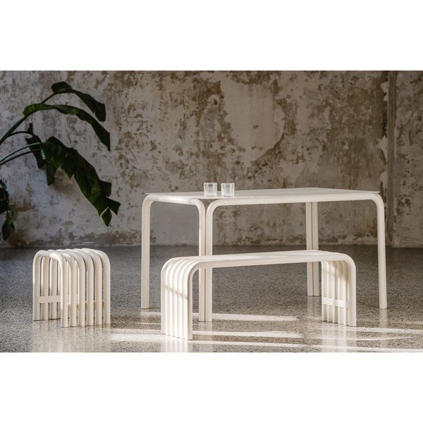 Béžová kovová záhradná lavica Nokk – noo.ma-image-1