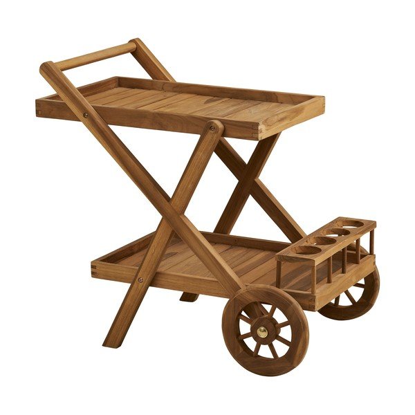 Servírovací stolík na kolieskach z masívneho dreva 50x86 cm Pasaku – House Nordic-image-2