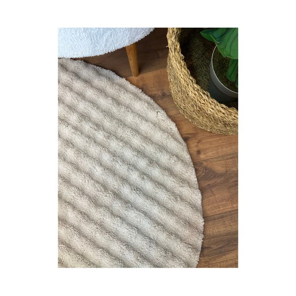 Béžový prateľný okrúhly koberec ø 120 cm Bubbly – Oyo Concept-image-4