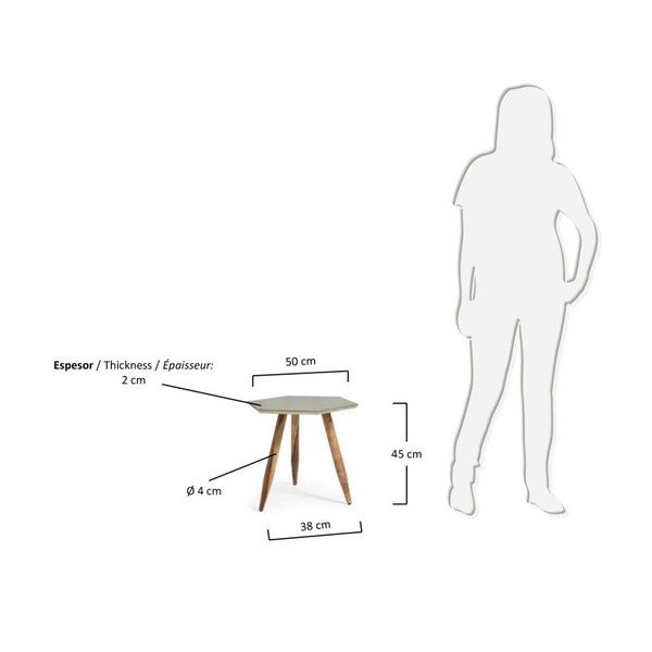 Odkladací stolík s doskou vo farbe striebra La Forma Bima-image-2