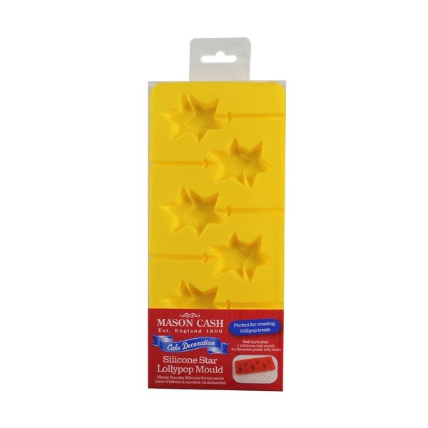 Žltá silikonová forma na čokoládové lízátká Mason Cash Starry-image-1